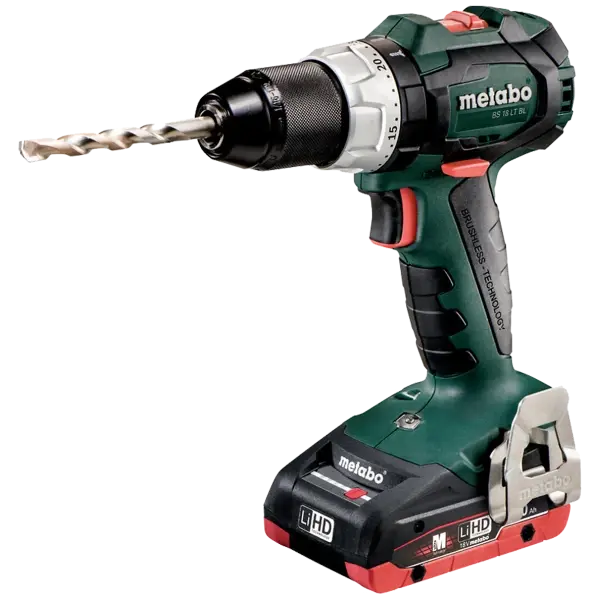Metabo BS 18 LT BL bore- og skruemaskine med to 4,0 Ah LiHD-batterier og kuffert