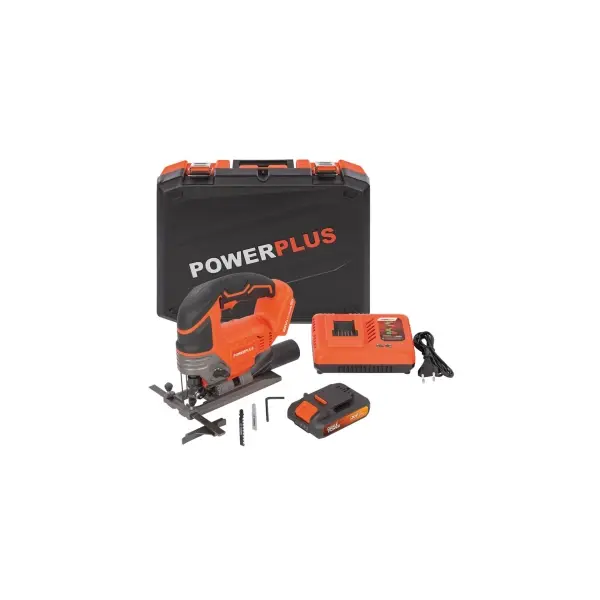 Hero-Tools POWDP25310 stiksav 20V med batteri, oplader og transportkuffert